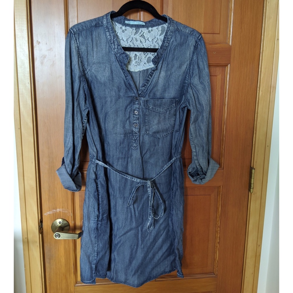 Maurices long sleeve blue jean denim dress